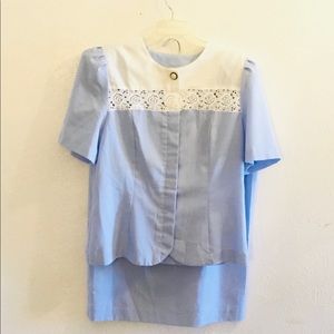 Two-Piece Lace Trim-Suit